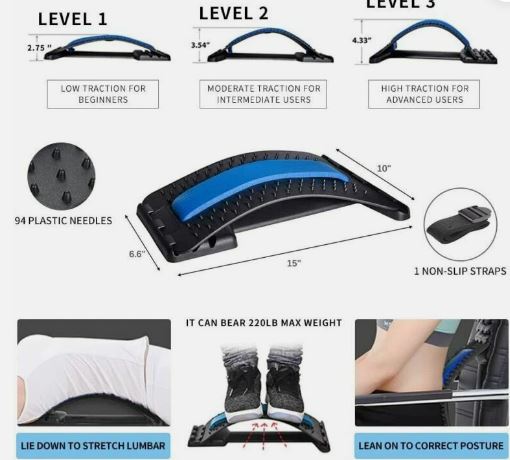 Back Support Stretcher Lumbar Extender Posture Massager Lumbar Spine Pain Relief