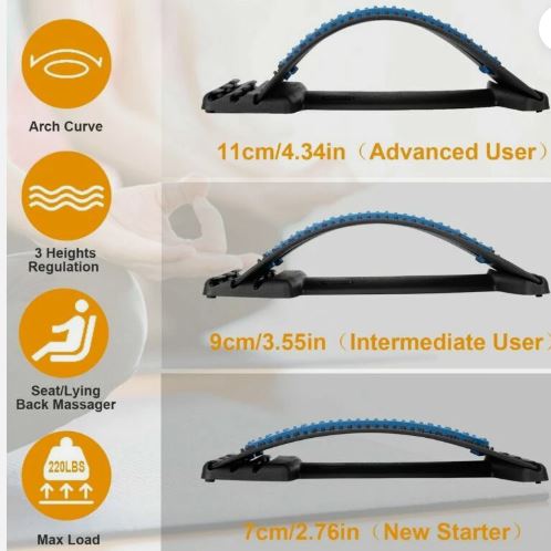 Back Support Stretcher Lumbar Extender Posture Massager Lumbar Spine Pain Relief
