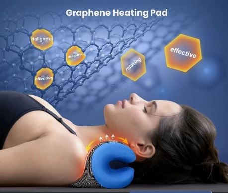 8X Magnetic Therapy Neck Stretcher with Graphene Heating Pad - Pain Relief