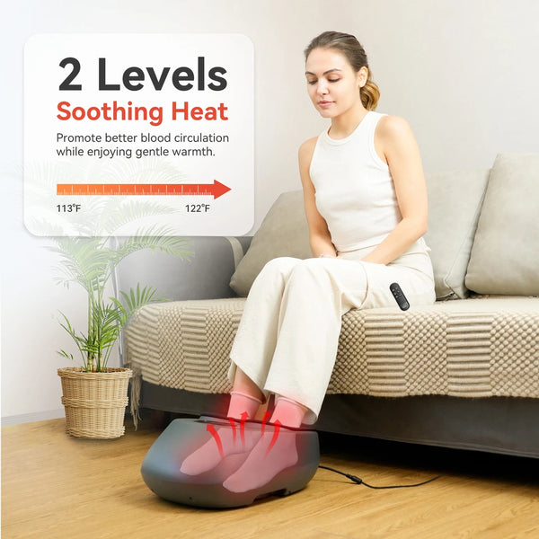 Snailax Foot Massager Shiatsu Deep Kneading Air Compression