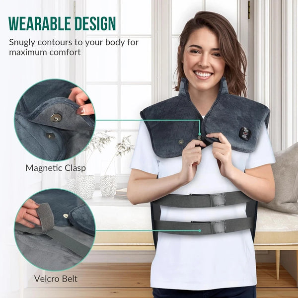 Heating Pad for Neck Back Shoulders Vibration Massager