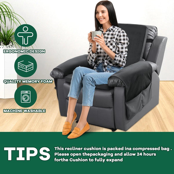 Recliner Chair Cushion for Elderly with Lumbar Support Pillow