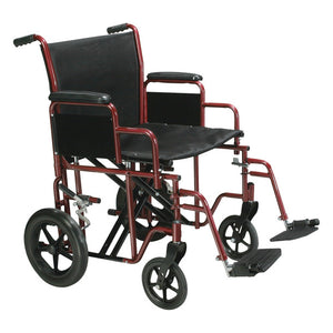 Bariatric Heavy Duty Transport Wheelchair with Swing Away Footrest