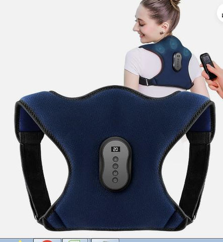 Back Massager Vibration Brace Belt Heated for Shoulder Brace & Back Pain Relief