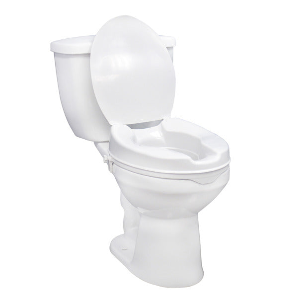 Raised Toilet Seat with Lock and Lid, Standard Seat