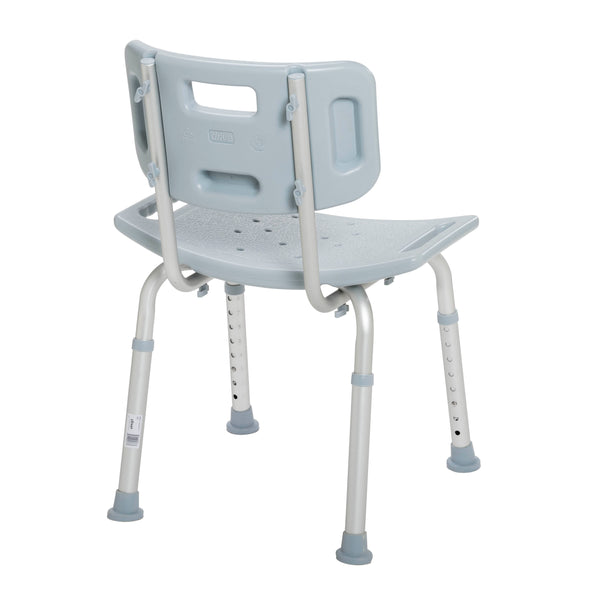 Bathroom Safety Shower Tub Bench Chair with Back, Gray