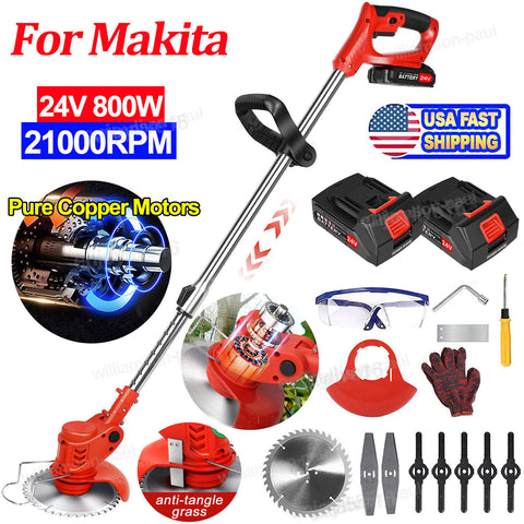 Powerful Cordless Electric Battery Operated Weed Eater Grass Trimmer