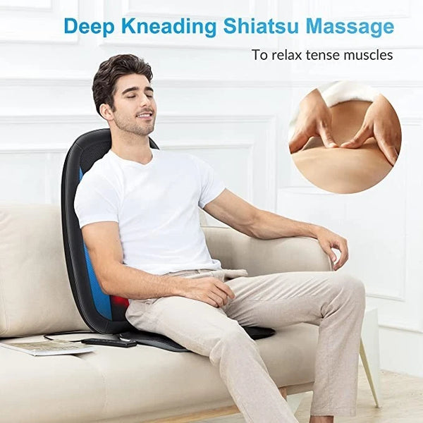 Shiatsu Back Massager with Heat-Deep Tissue Kneading,MassageSeat Cushion