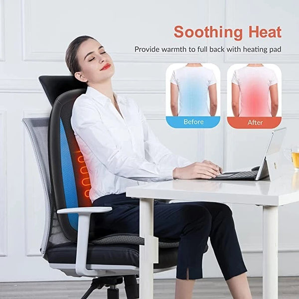 Shiatsu Back Massager with Heat-Deep Tissue Kneading,MassageSeat Cushion