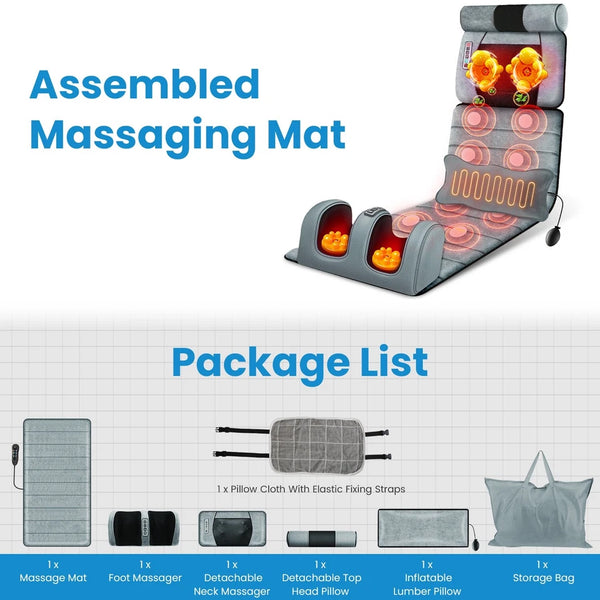 Full Body Massage Mat and Back Massager Pillow