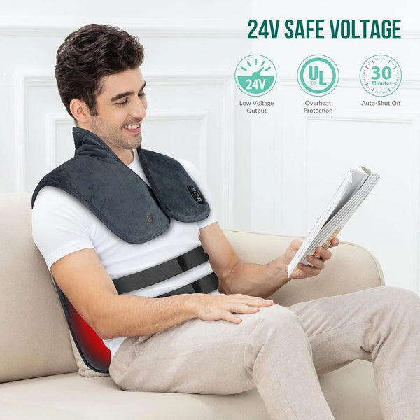 Heating Pad for Neck Back Shoulders Vibration Massager