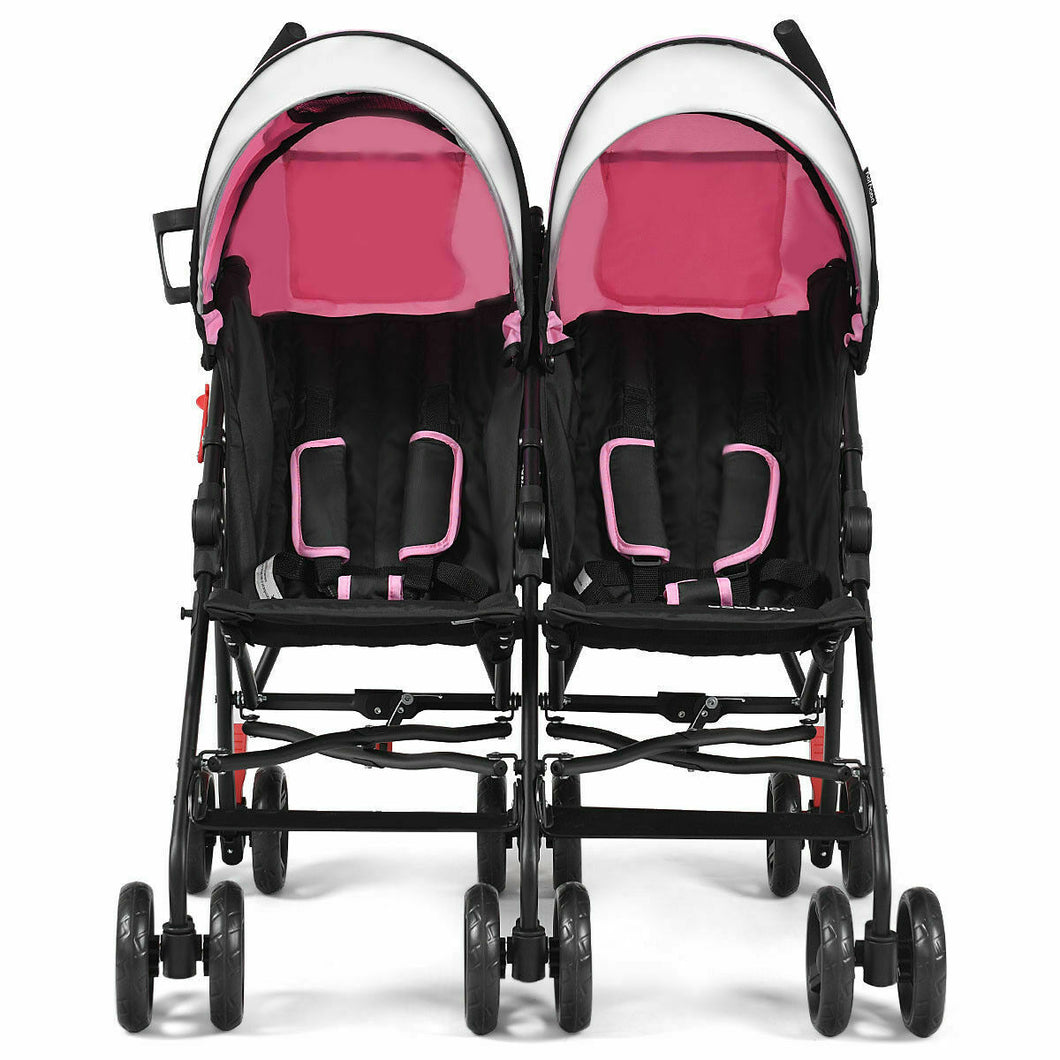 Large Lightweight Easy Rolling Double Side By Side Baby Stroller