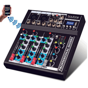 Portable Compact Digital Studio USB Sound 4 Channel Music Mixer